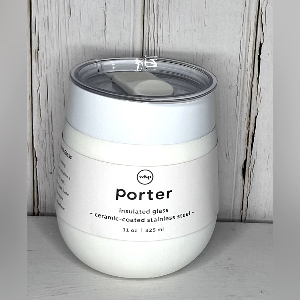 W&P Porter Insulated Ceramic Wine/Coffee Tumbler 11oz Cream